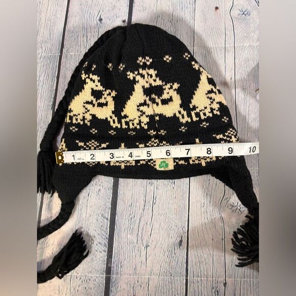 VINTAGE Original Moriarty Stowe VT Naughty Deer Navy Cream Wool Ski Hat Wool